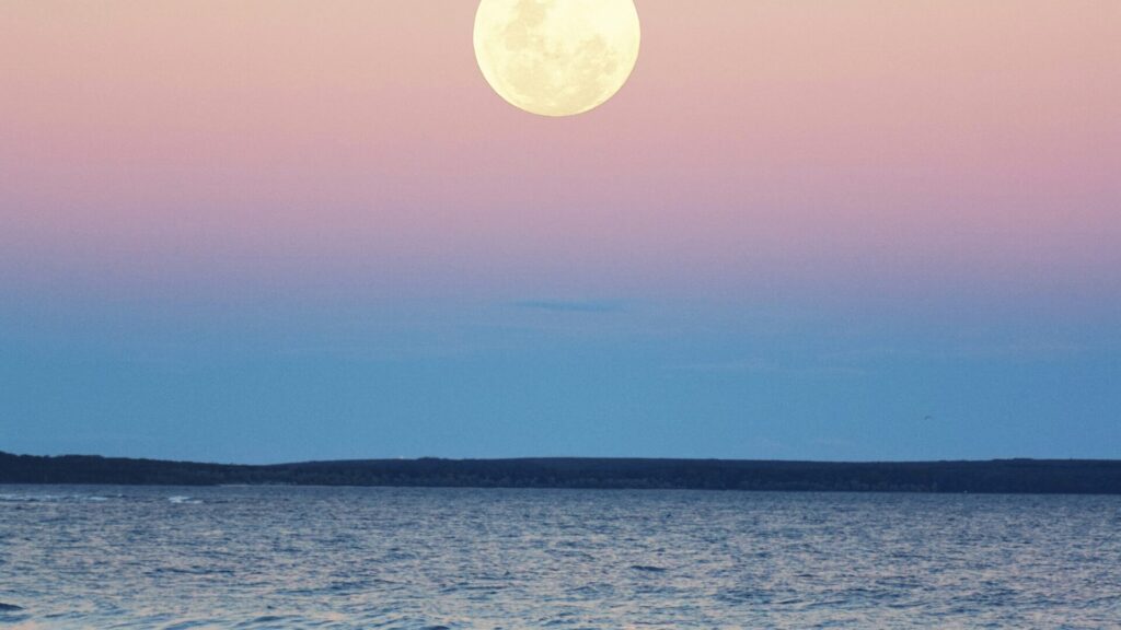 Full Moon-Navarre Beach at Sunset